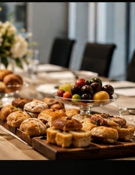 Detalhes de buffet em mesa de evento